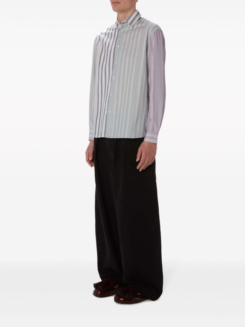 Grey Striped Cotton Shirt