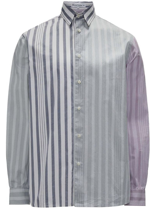 Grey Striped Cotton Shirt