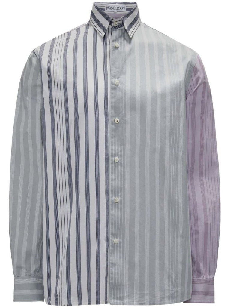 Grey Striped Cotton Shirt