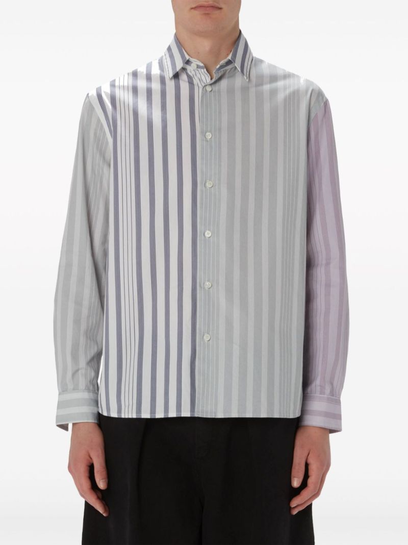 Grey Striped Cotton Shirt