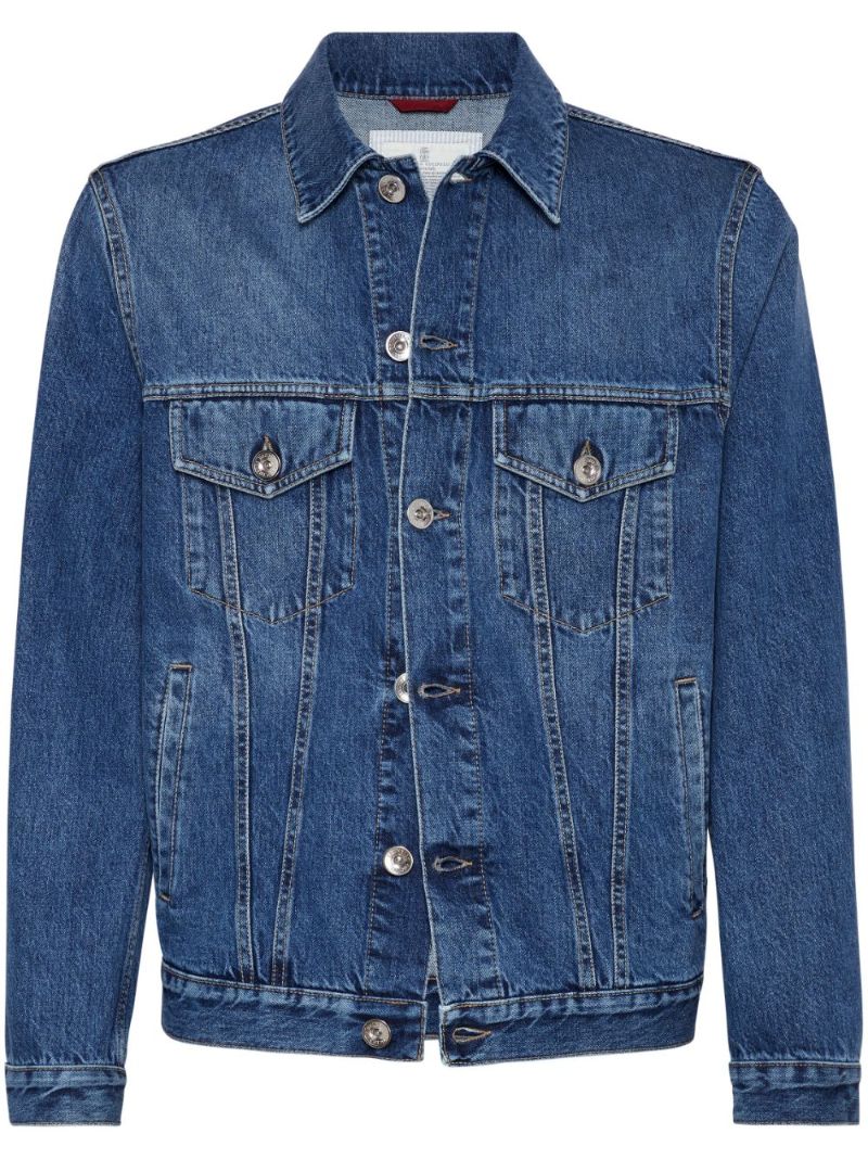 Blue Single-breasted Denim Jacket