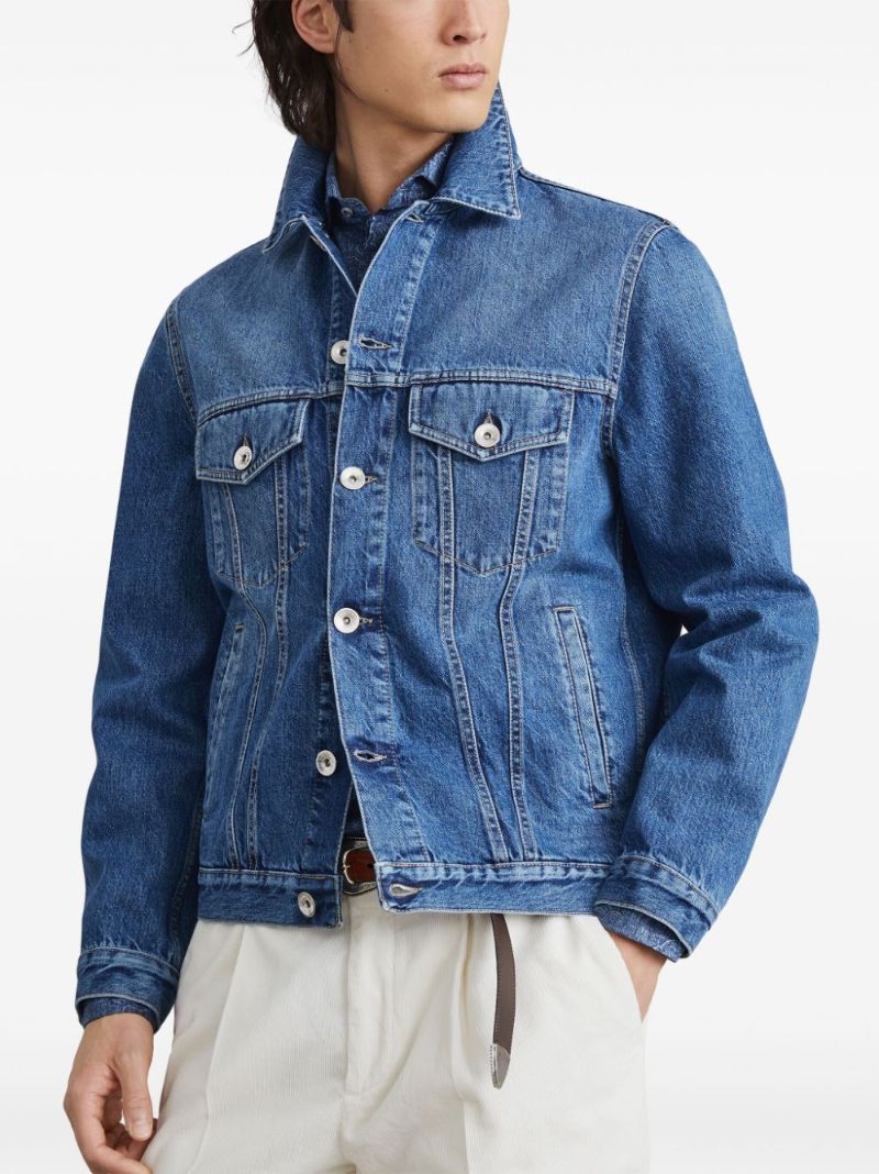 Blue Single-breasted Denim Jacket