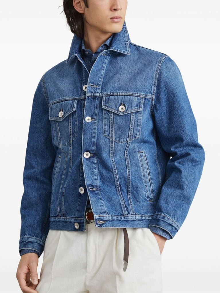 Blue Single-breasted Denim Jacket