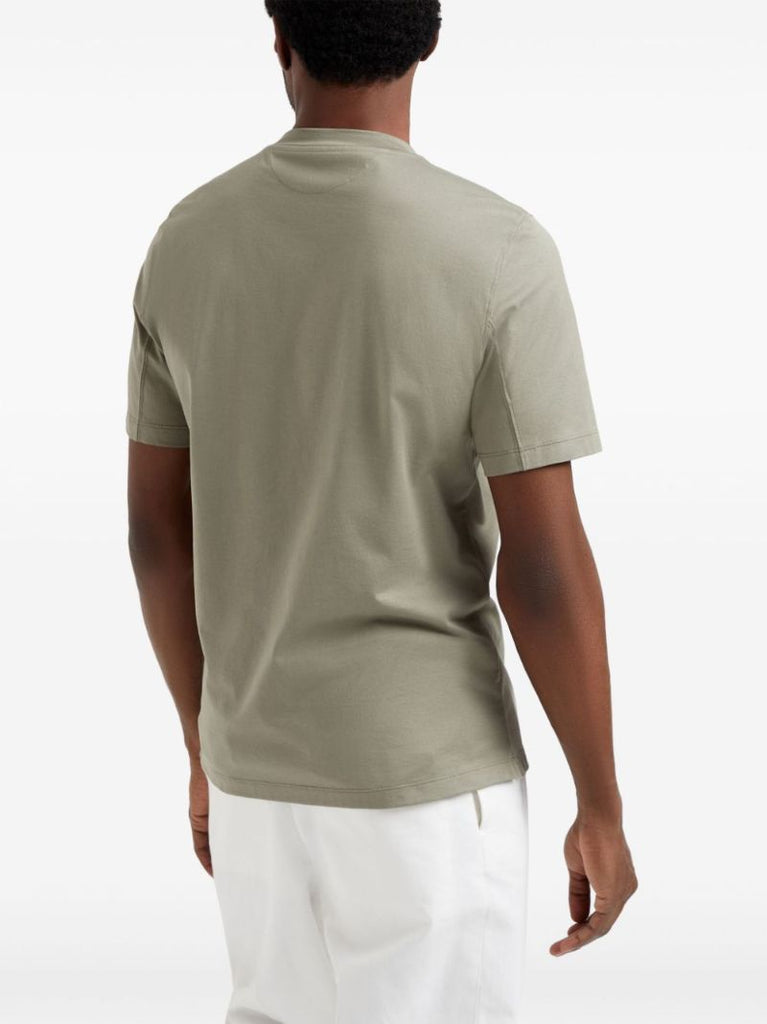 Green Logo-embroidered Cotton T-shirt