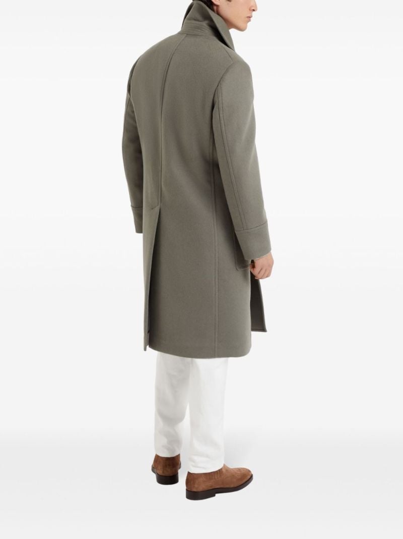 Green Double-breasted Wool Coat