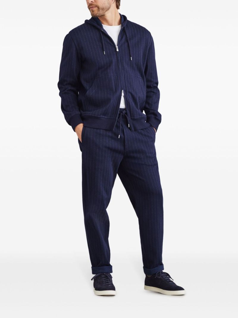 Blue Striped Zip-up Hoodie