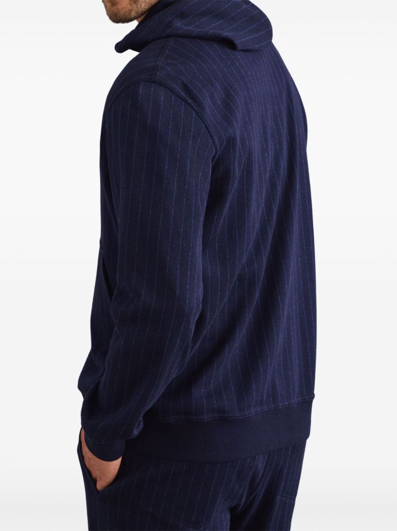 Blue Striped Zip-up Hoodie