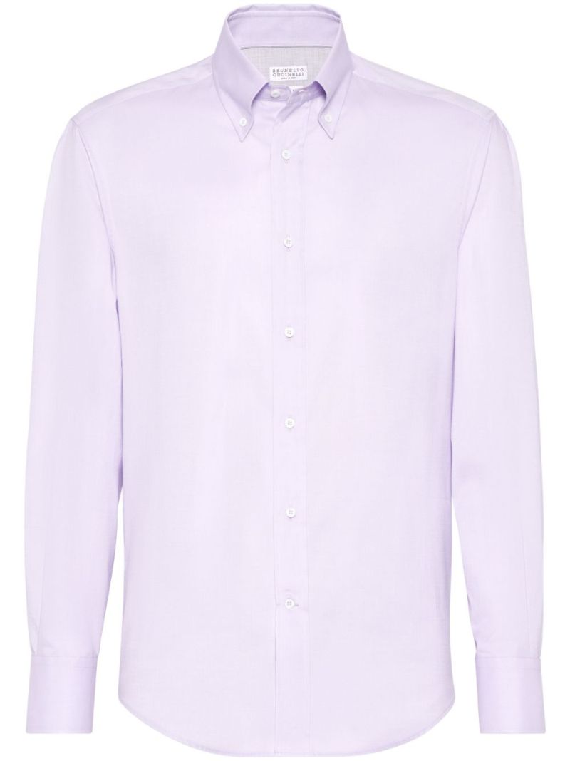 Purple Button-down Cotton Shirt