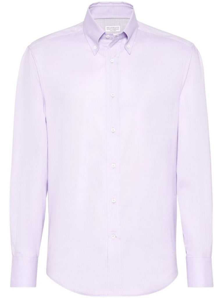 Purple Button-down Cotton Shirt