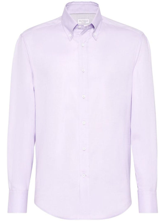 Purple Button-down Cotton Shirt