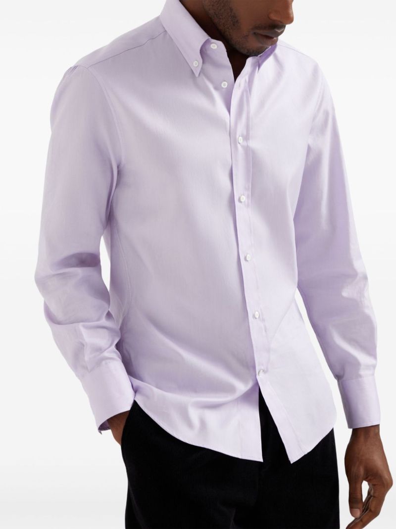 Purple Button-down Cotton Shirt