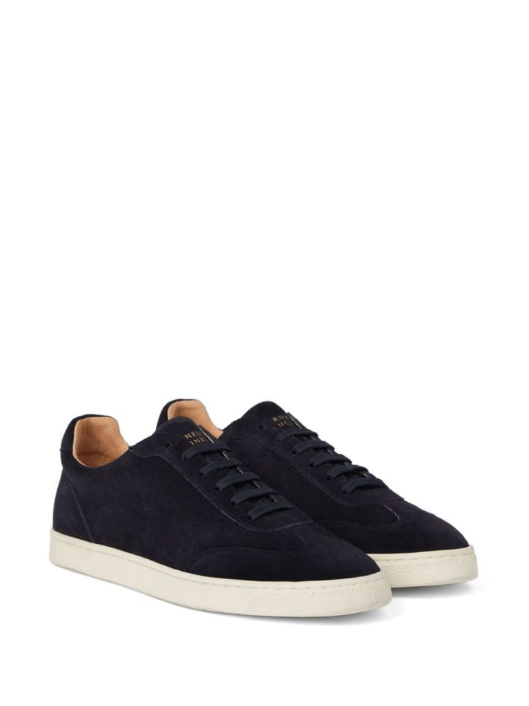 Blue Low-top Suede Sneakers