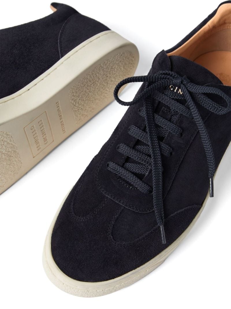 Blue Low-top Suede Sneakers