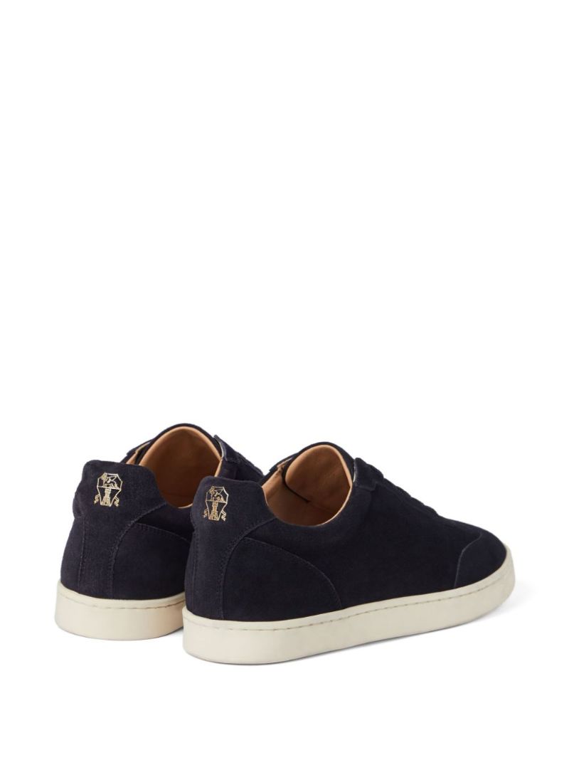 Blue Low-top Suede Sneakers