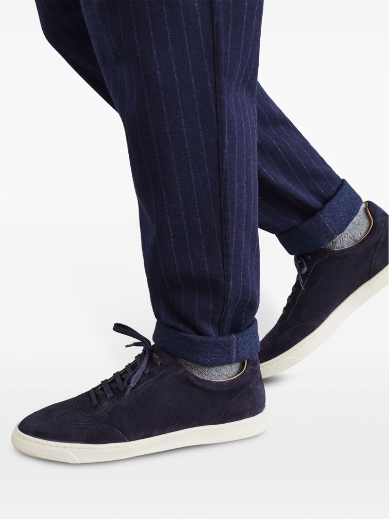 Blue Low-top Suede Sneakers