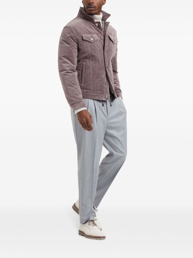 Grey Drawstring Wool Track Pants