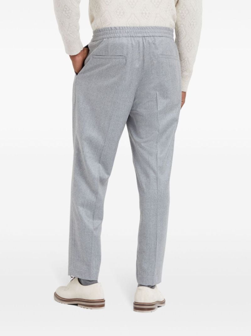 Grey Drawstring Wool Track Pants