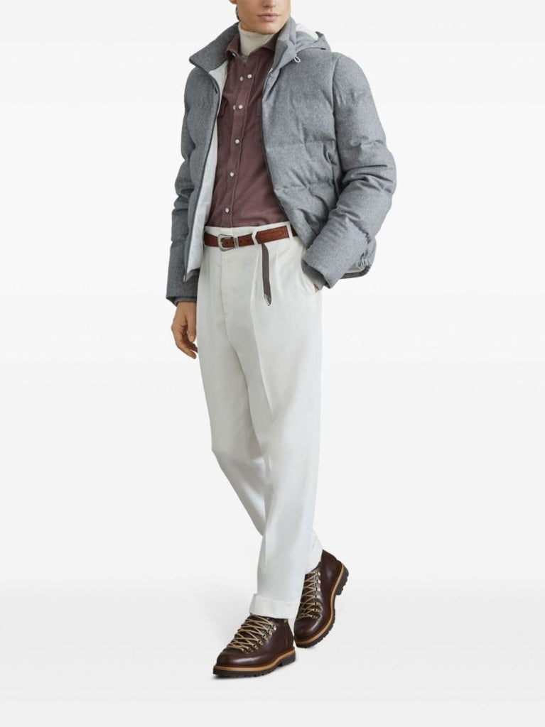 Grey Quilted Wool Jacket