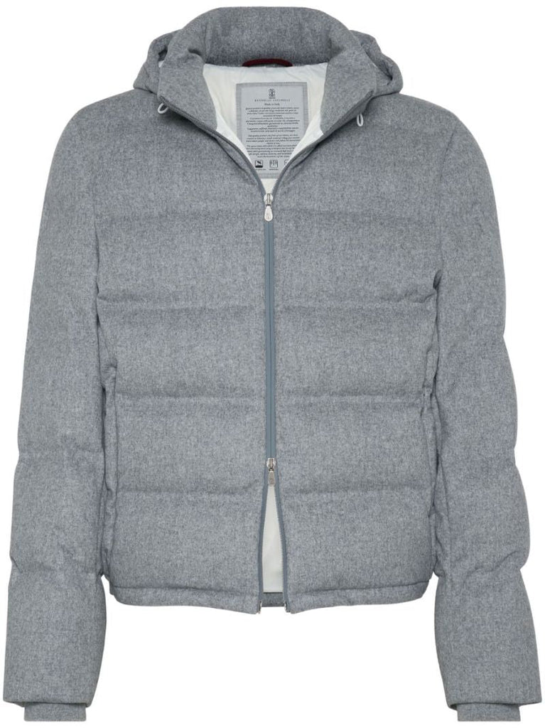Grey Quilted Wool Jacket