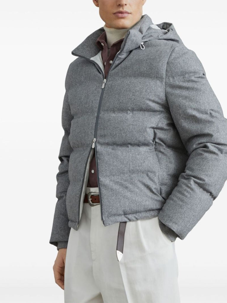 Grey Quilted Wool Jacket