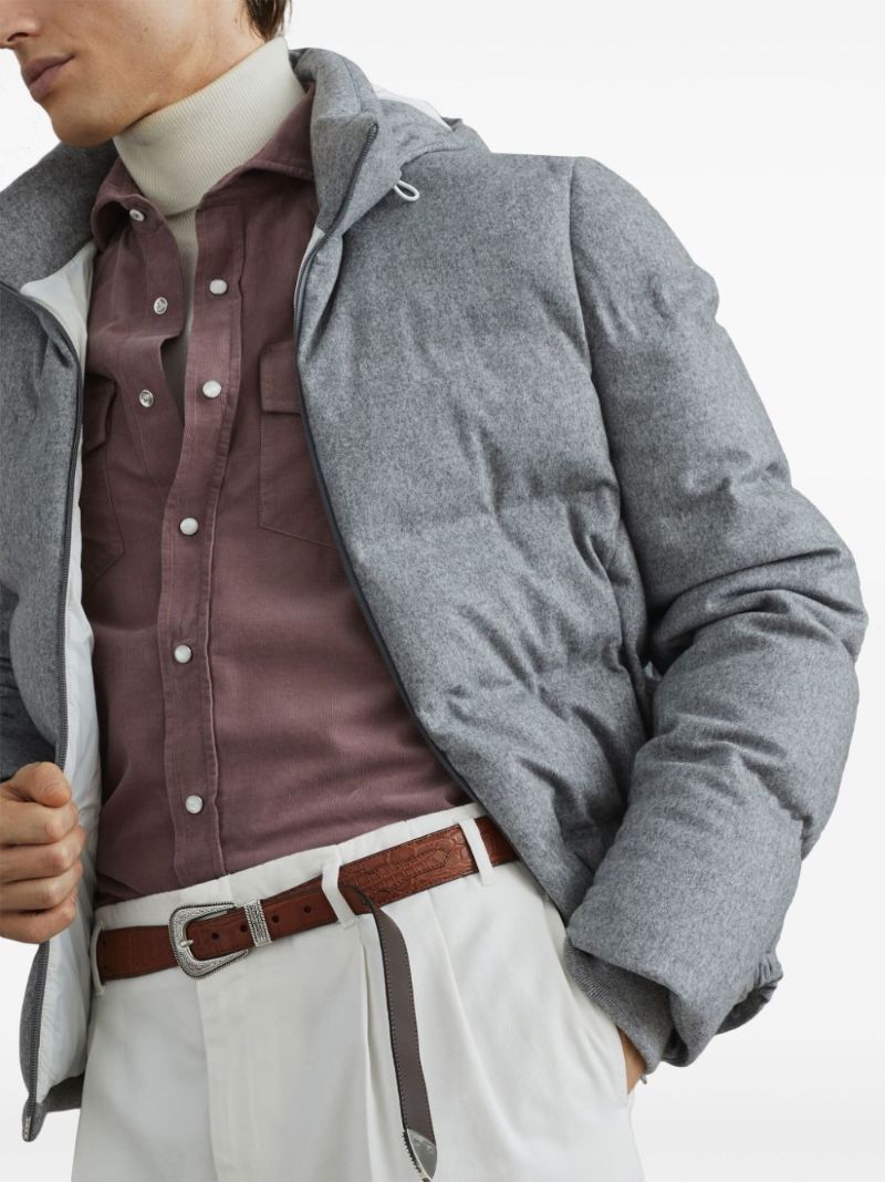 Grey Quilted Wool Jacket