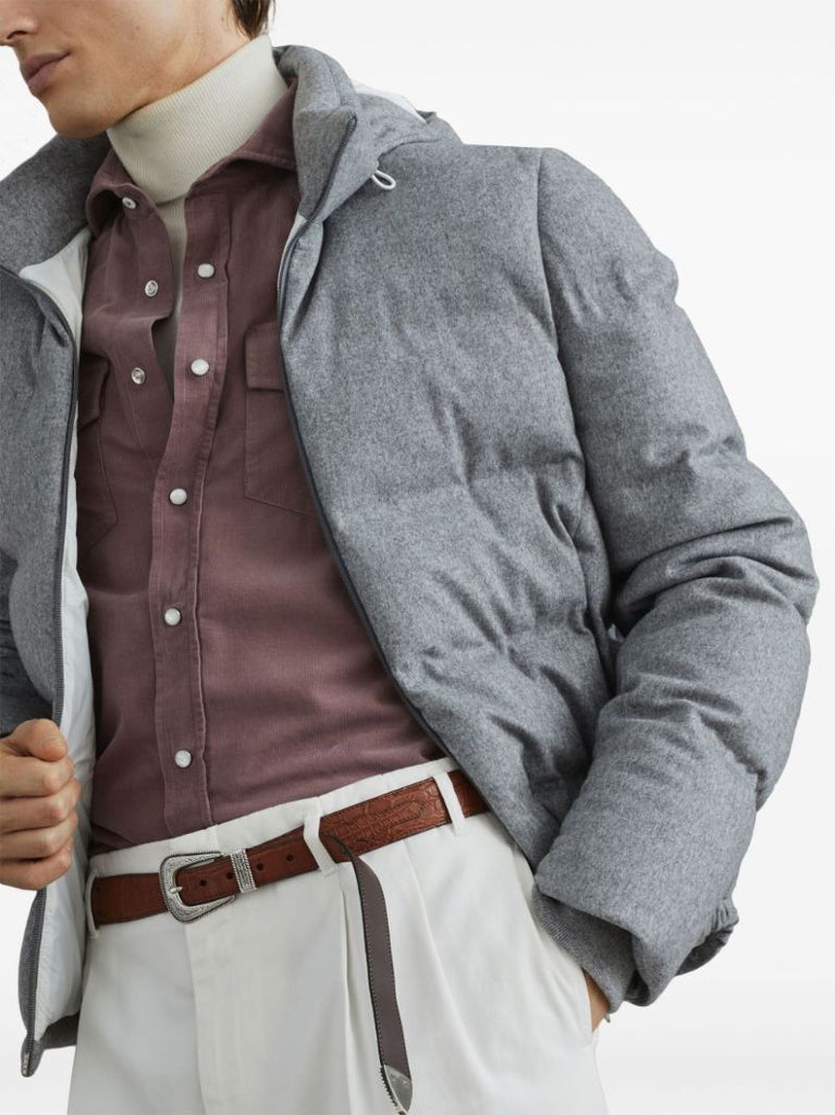 Grey Quilted Wool Jacket
