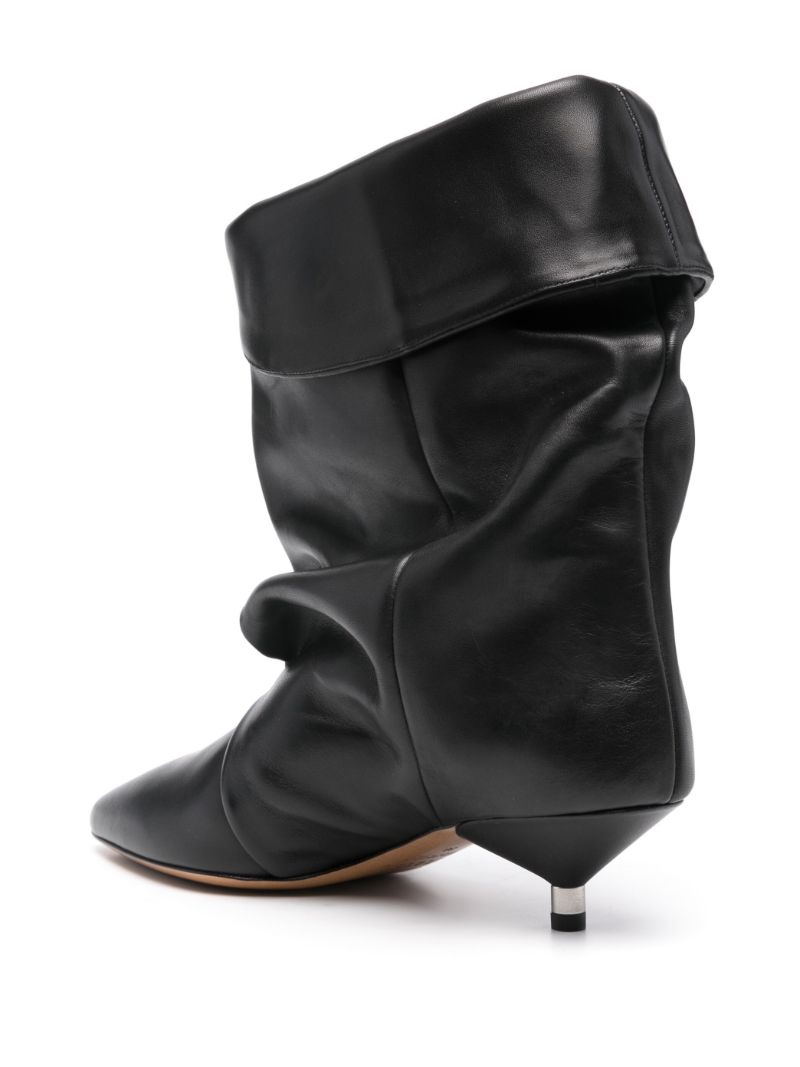 Black Slouched Leather Boots