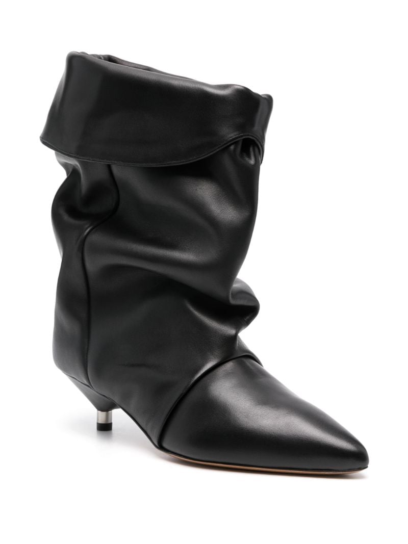 Black Slouched Leather Boots