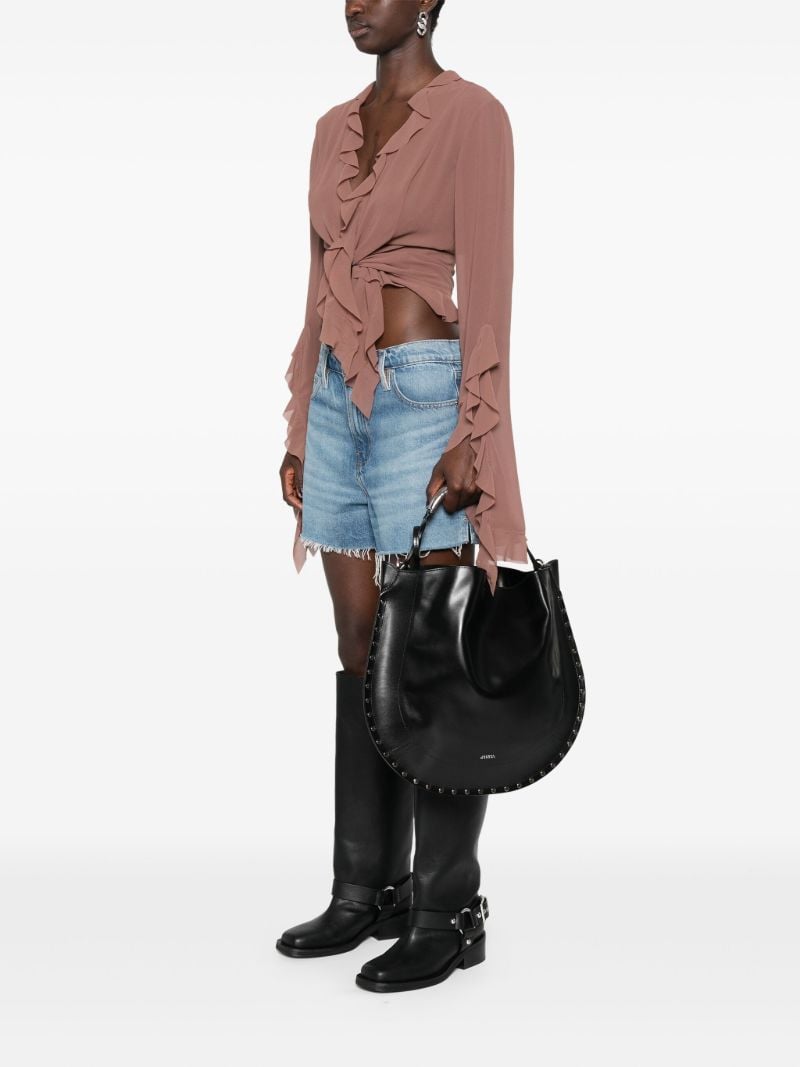 Black Oskan Leather Shoulder Bag