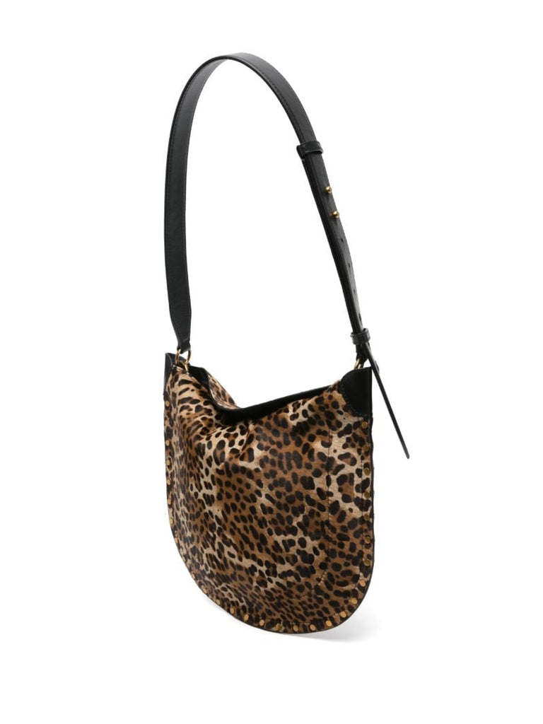 Brown Oskan Leopard-print Shoulder Bag