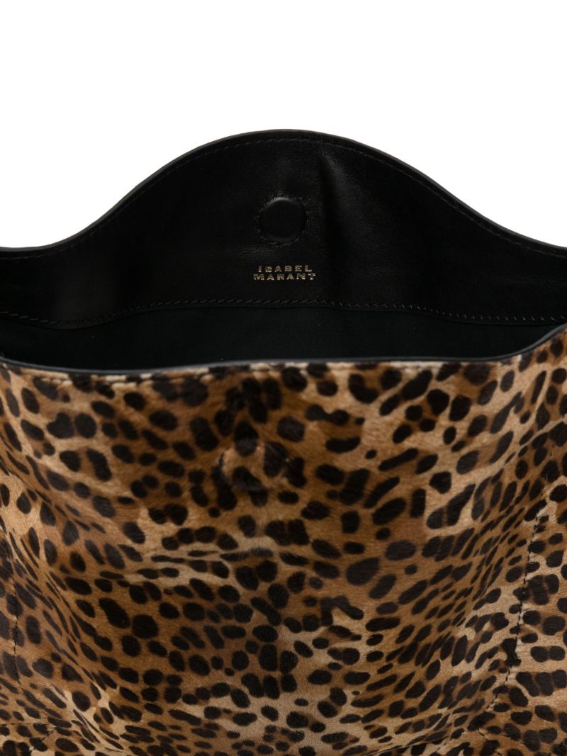 Brown Oskan Leopard-print Shoulder Bag