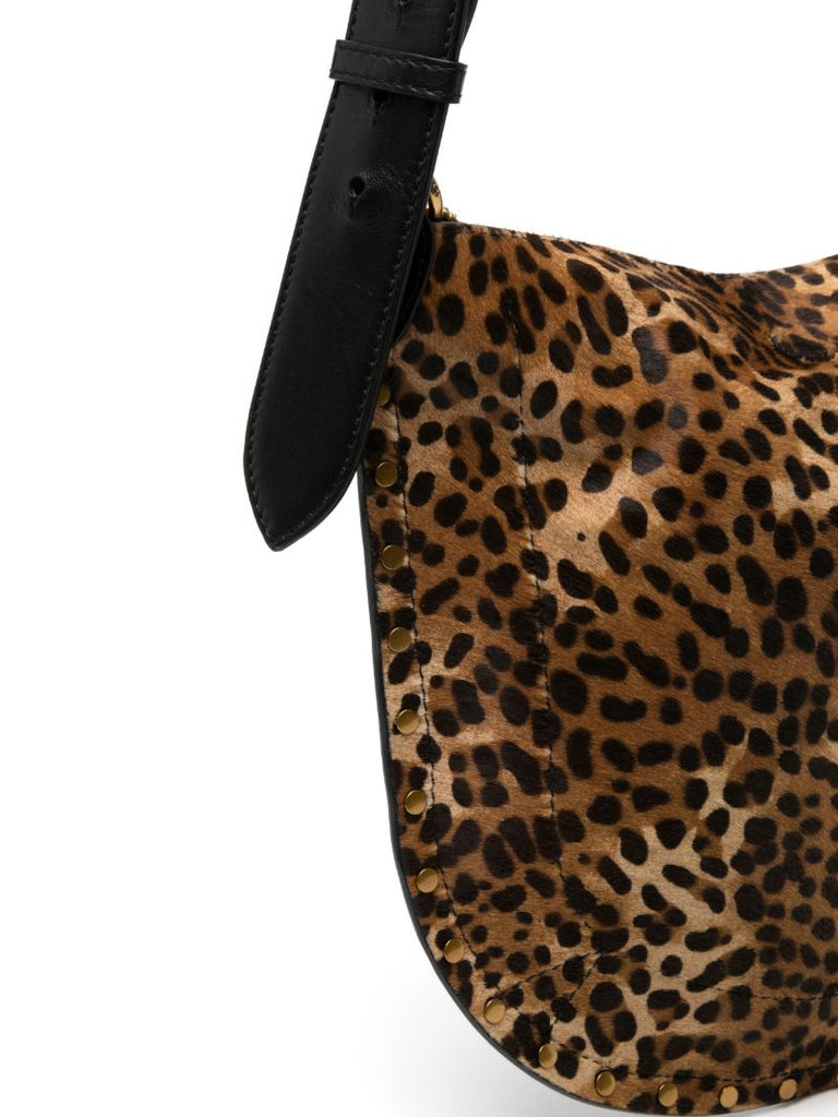 Brown Oskan Leopard-print Shoulder Bag
