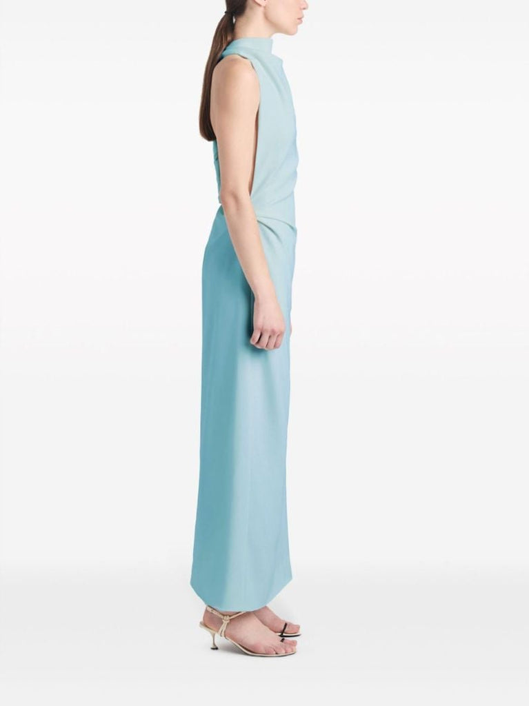 Blue Faye Crepe Maxi Dress