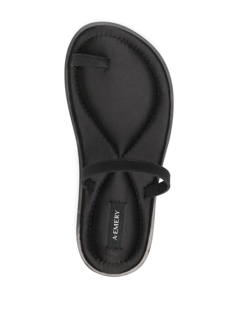 Black Turi Satin Flat Sandals