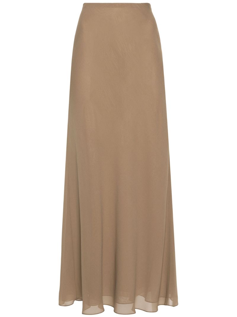 Toffee Brown Silk Maxi Skirt