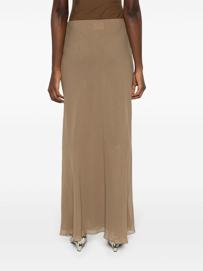 Toffee Brown Silk Maxi Skirt