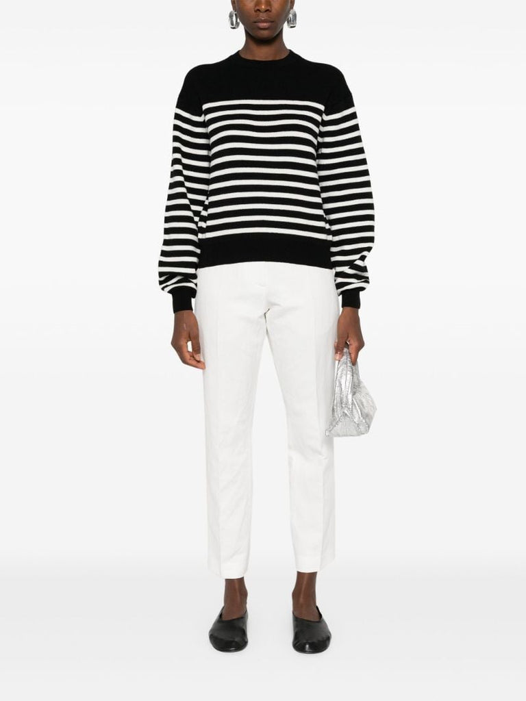 Black the Viola Striped Cashmere Sweater