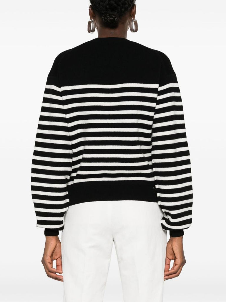 Black the Viola Striped Cashmere Sweater