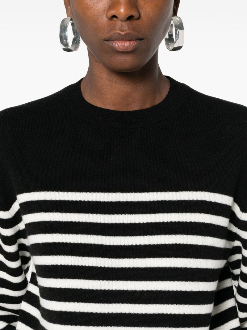 Black the Viola Striped Cashmere Sweater