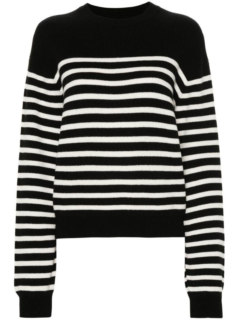 Black the Viola Striped Cashmere Sweater
