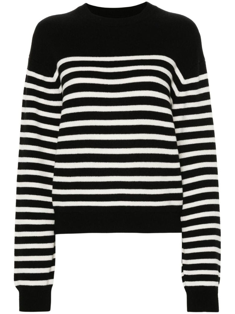 Black the Viola Striped Cashmere Sweater