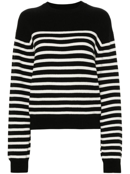 Black the Viola Striped Cashmere Sweater