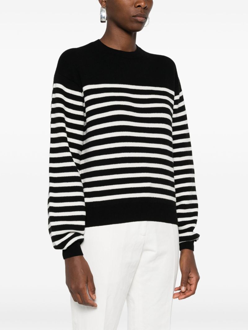 Black the Viola Striped Cashmere Sweater