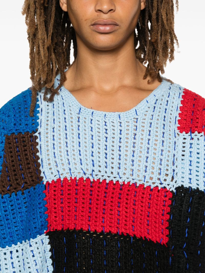 Blue Colour-block Sweater
