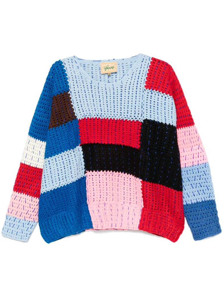 Blue Colour-block Sweater