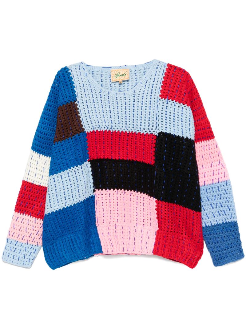 Blue Colour-block Sweater