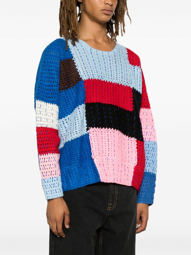 Blue Colour-block Sweater