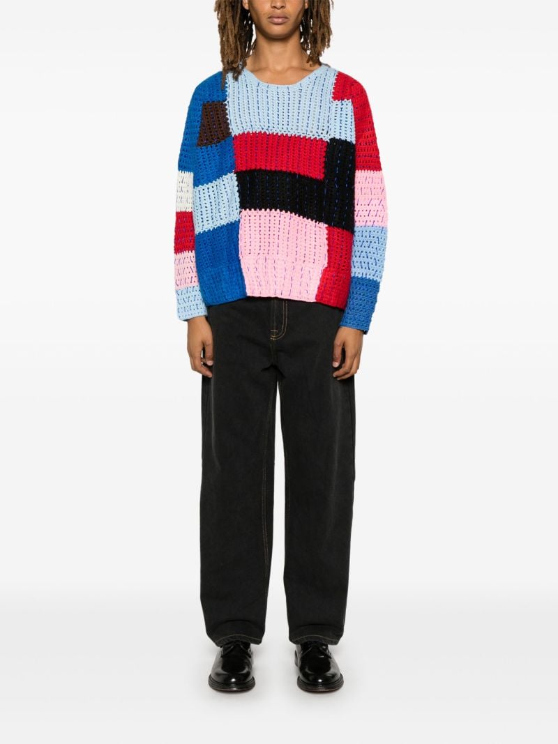 Blue Colour-block Sweater