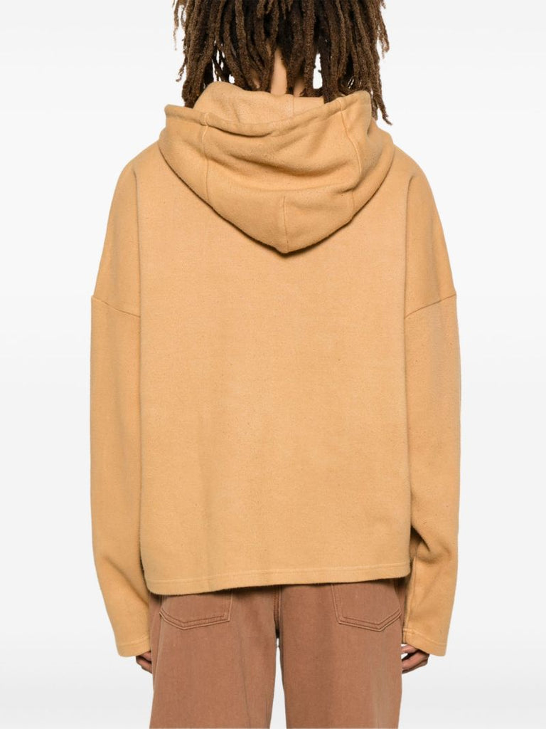 Brown Women-embroidered Hoodie a
