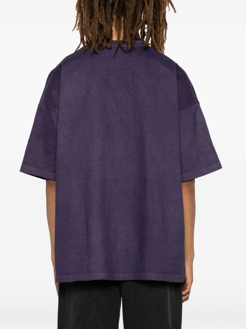 Purple Logo-embroidered T-shirt